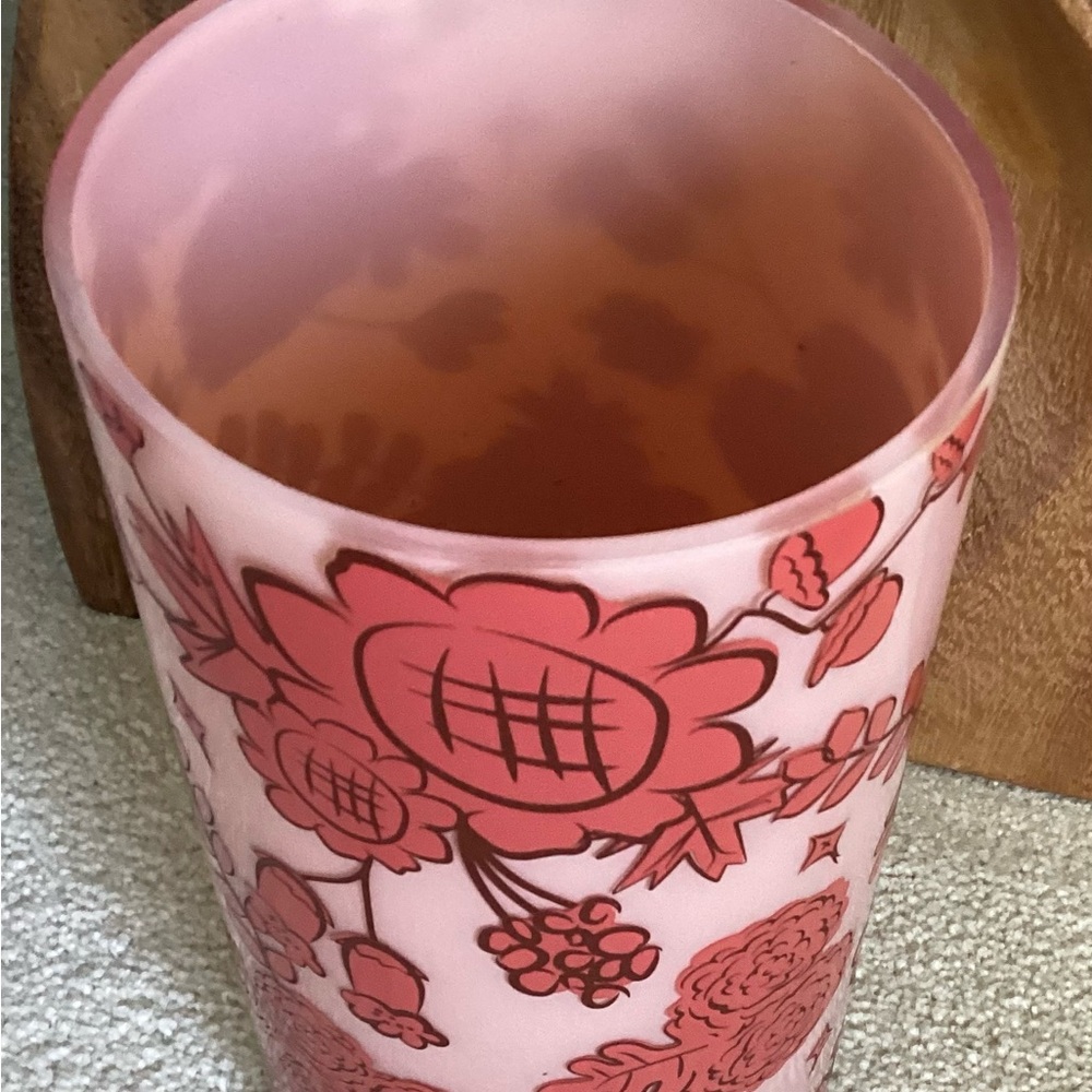 FLOWER PATTERN FROSTED GLASS VASE - Picture 4 of 6